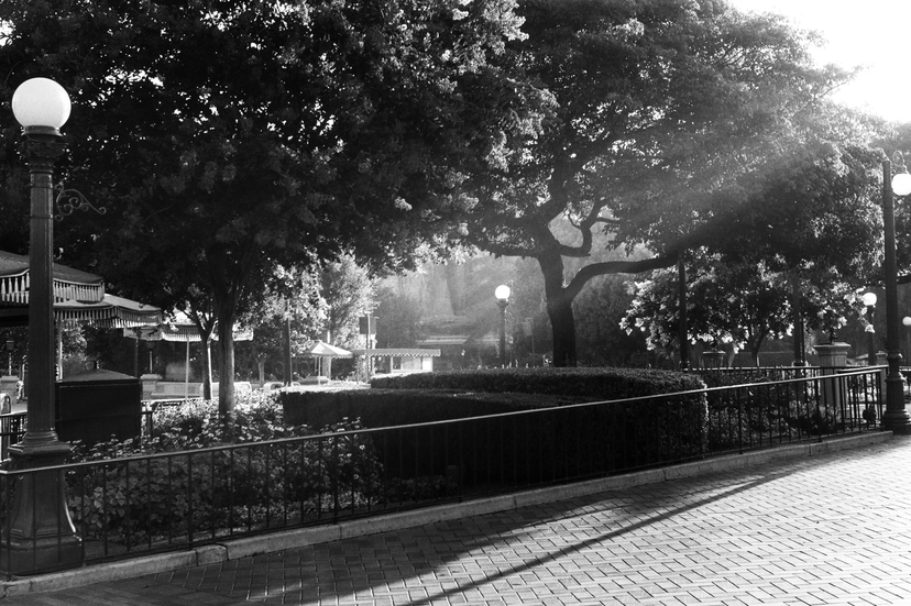 "The Hub" at Disneyland first thing in the morning
