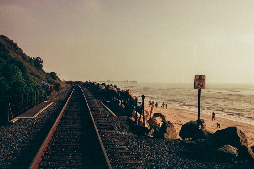 Railroad tracks along the beach - San Clemente, CA